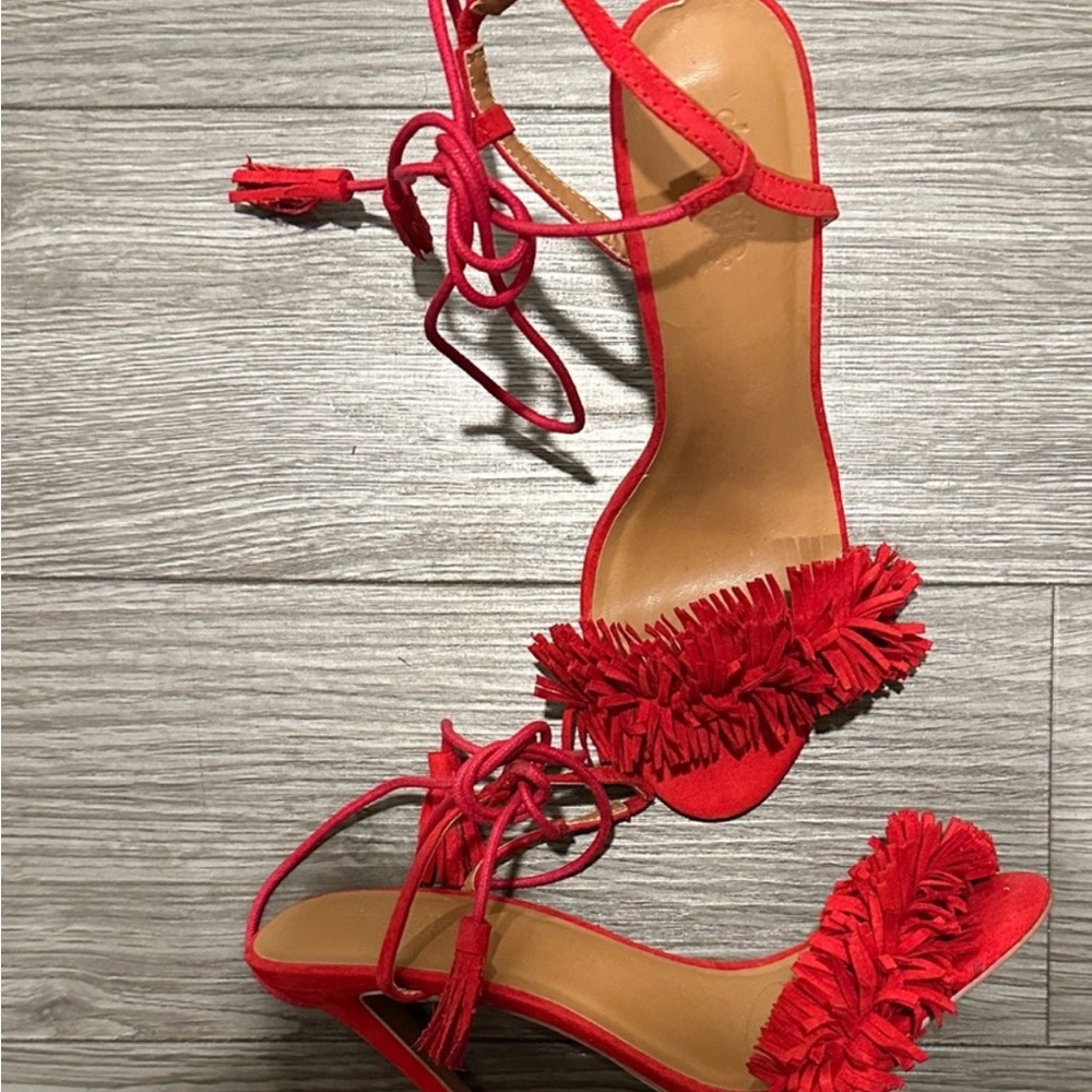 Charlotte Russe Red Fringe Heels